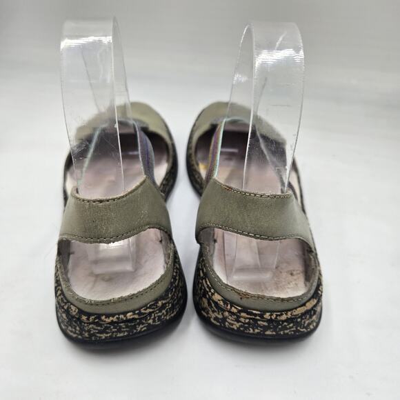 RIEKER Daisy Green Antistress Leather Sandals Closed Toe Rainbow Strap Sz 38 7.5 - Picture 4 of 6